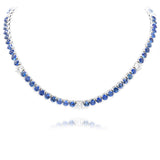 Sapphire and Diamond Tennis Necklace