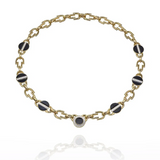Estate David Webb Black Enamel and Diamond Necklace