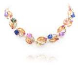 Estate Tiffany Retro Floral Leaf Link Necklace and Bracelet