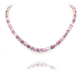 Pink and Grey Spinel Necklace and Earrings