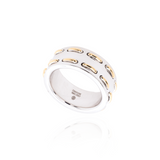 Stiched White Gold Band