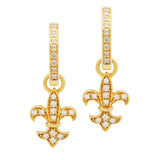 Fleur-De-Lis Diamond Earring Charms