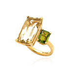 Citrine and Amethyst Toi et Moi Ring