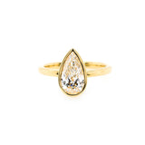 Pear Cut Bezel Set Diamond Ring