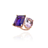 Purple Amethyst Prism Ring