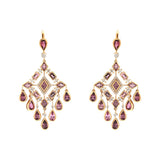 Fancy Tourmaline Spinel Chandelier Earrings
