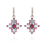 Pink and Blue Geometric Earring