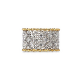 WHITE AND YELLOW GOLD ETERNELLE BAND WITH DIAMONDS SCACCHI STYLE
