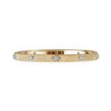 MACRI CLASSICA YELLOW AND WHITE GOLD RIGATO BRACELET WITH DIAMONDS