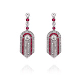 Diamond and Ruby Drop Earrings