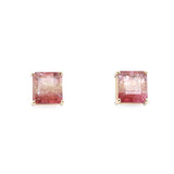 PinkTourmaline Gold Stud Earrings