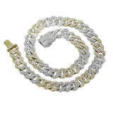 Two-Tone Diamond Cuban Link Necklace