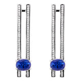 Channel Set Diamond & Tanzanite Earrings