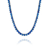 54.39Ctw Blue Ceylon Sapphire Line Necklace