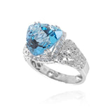 Blue Topaz Diamond Ring