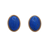 Lapis Button Earrings