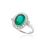 Oval Emerald & Diamond Ring