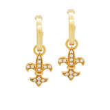 Diamond Fleur De Lys Earring Charms