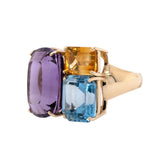 Amethyst, Citrine and Topaz Trois Ring