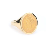 1880 Gold Coin Signet Ring