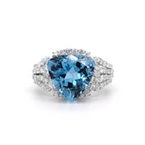 Blue Topaz Diamond Ring