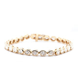 7.08 Carat Bezel Set Oval Diamond Tennis Bracelet