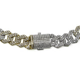 Two-Tone Diamond Cuban Link Necklace