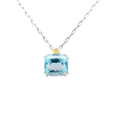 Diamond and Aquamarine Coupled Pendant