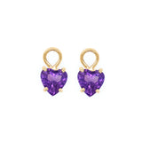 Amethyst Heart Earring Charms