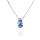 Sapphire and Diamond Stacked Pendant