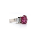 Red Tourmaline and Diamond Ring