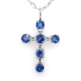 Sapphire and Diamond Cross Pendant