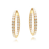 Inside-Out Oval Hoop Diamond Earrings