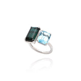 Topaz and Tourmaline Toi et Moi Ring