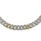 Two-Tone Diamond Cuban Link Necklace