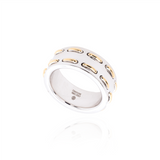 Stiched White Gold Band