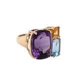 Amethyst, Citrine and Topaz Trois Ring