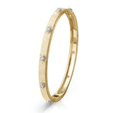 MACRI CLASSICA YELLOW AND WHITE GOLD RIGATO BRACELET WITH DIAMONDS