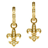 Fleur-De-Lis Diamond Earring Charms